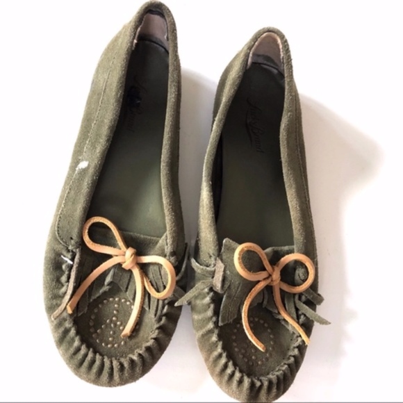 Lucky Brand Green Suede Moccasins Loafers - Picture 2 of 7